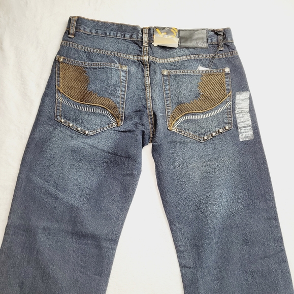 Jean Station Men's Blue Denim Stud Back Pockets Size 32/31 Jeans - Picture 7 of 10